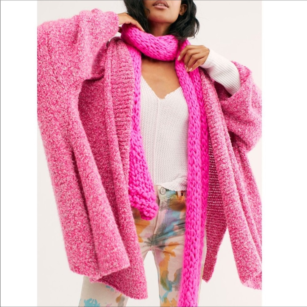 Free People BFF Pink Cardigan Size XS